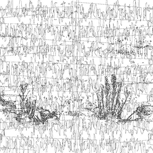 Click the image for a view of: radio waves in the HartRAO landscape. 2012. Digital print. Edition 10. 500X500mm
